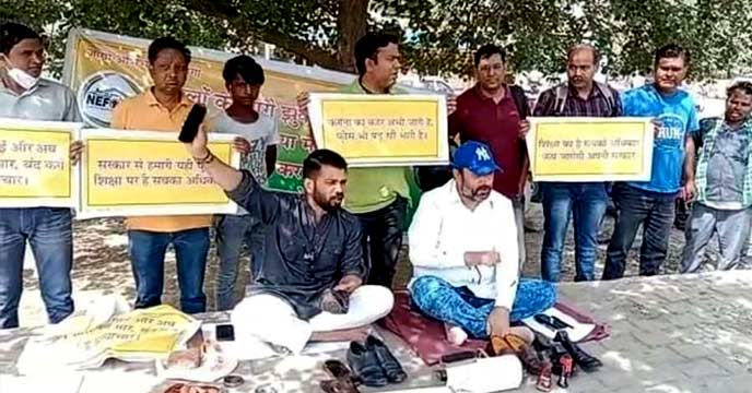 Noida Parents protest school fees increase