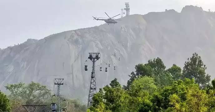 ropeway accident at Trikut hill