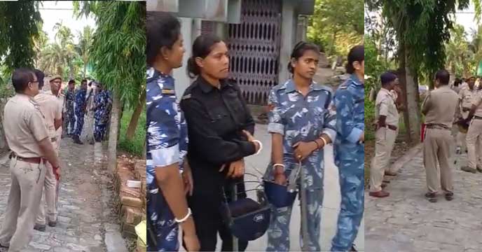 Police raid the Nandigram office of state opposition leader Suvendu Adhikari