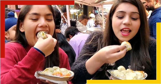 eating momos