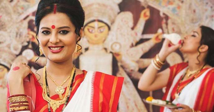 hair protected during the durga puja