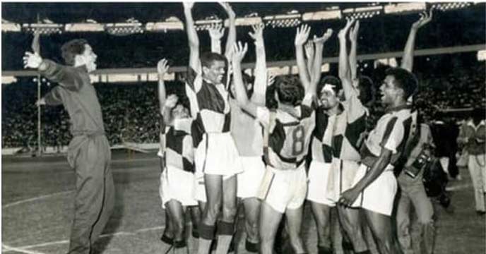 India's national football team's first win on foreign soil