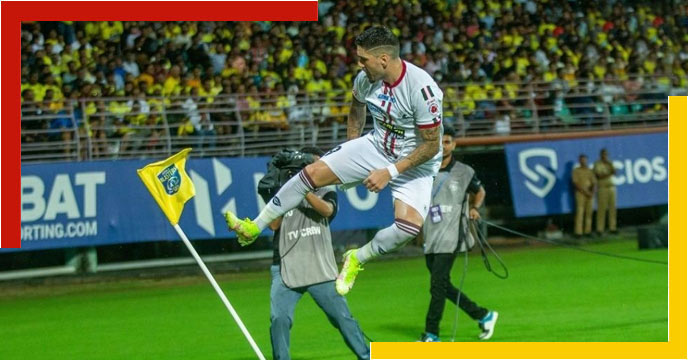 Dimitri Petratos playing football for Mohun Bagan Club