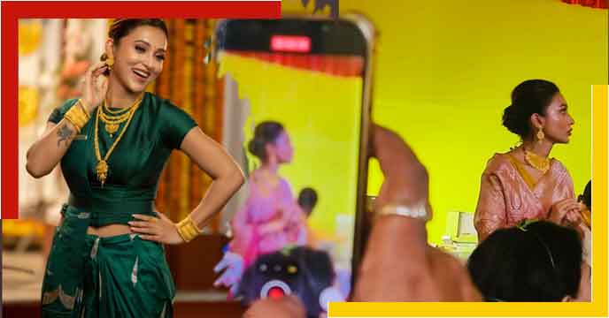 MP and actress Mimi Chakraborty Durga Puja