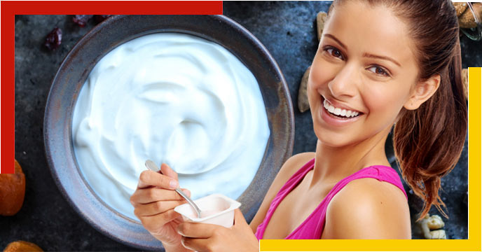eating yogurt
