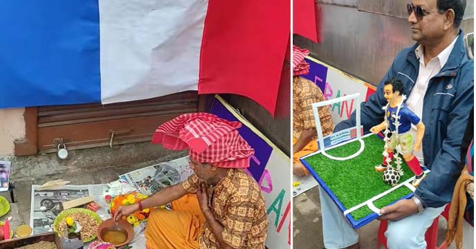 doing puja of embappe