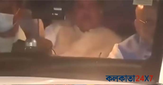 Amit Shah in Bengal with Shuvendu Adhikari sitting next to him