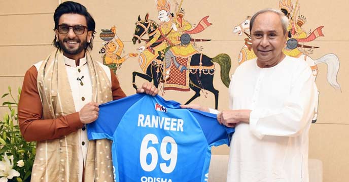 Ranveer Singh in Odisha to attend Hockey World Cup