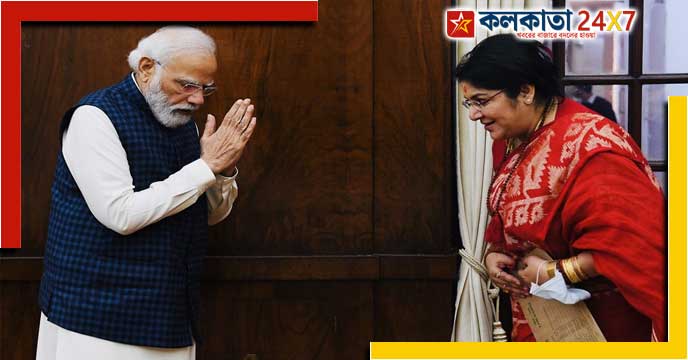 Locket Chatterjee with PM modi