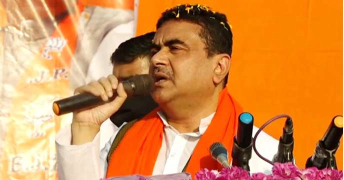Suvendu Adhikari addressing a political rally