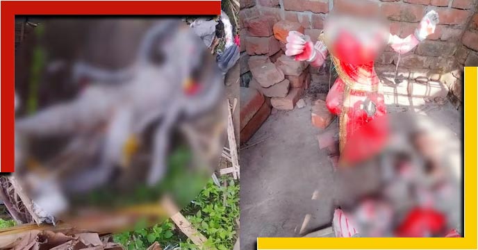vandalised Hindu temples in northwestern Bangladesh