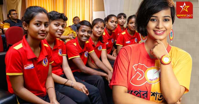 East Bengal Club's Women's Team posing for a photograph