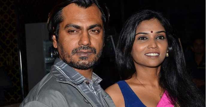 Nawazuddin Siddiqui with his wife in an event