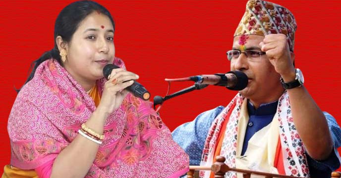 BJP MP Raju Bista and TMC District President Papia Ghosh in a photo