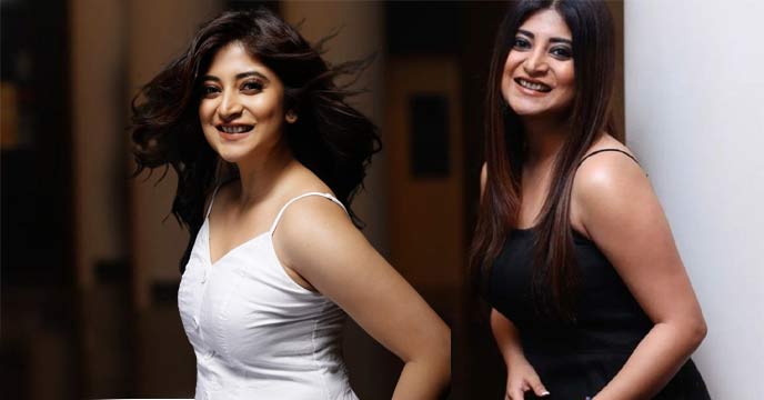 Bengali actress Sandipta Sen in a green salwar-kameez