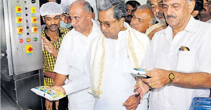 Amul and Nandini dairy products side by side