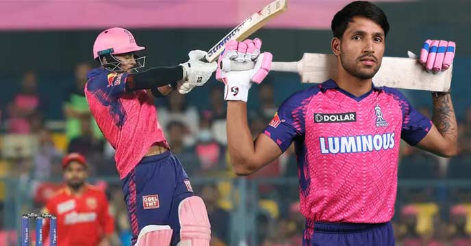 Dhruv Jurel playing for Rajasthan Royals in IPL 2023