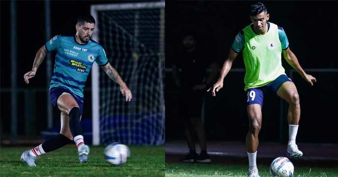 Mohun Bagan Club players practicing ahead of Super Cup