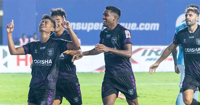 Nanda Kumar Sekhar of Odisha FC on the field