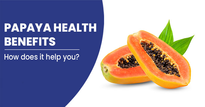 Fresh Papaya Fruit on a Wooden Table