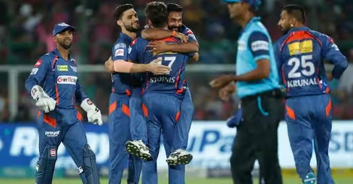 Rajasthan Royals celebrate victory over Lucknow Super Giants in IPL 2023 opener