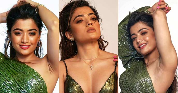 South Indian actress Rashmika Mandanna poses for the camera