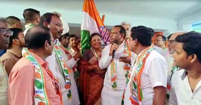 TMC and Congress party flags