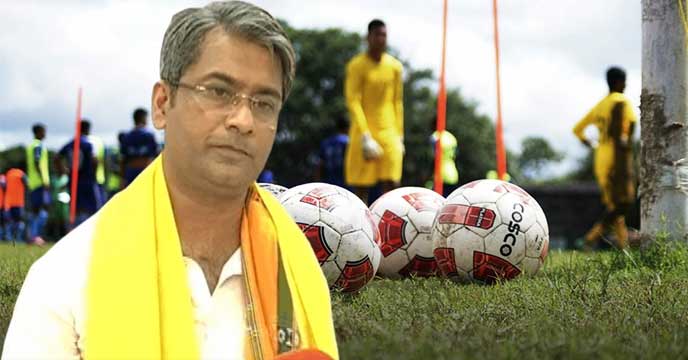 AIFF General Secretary Kalyan Chaubey addressing the media