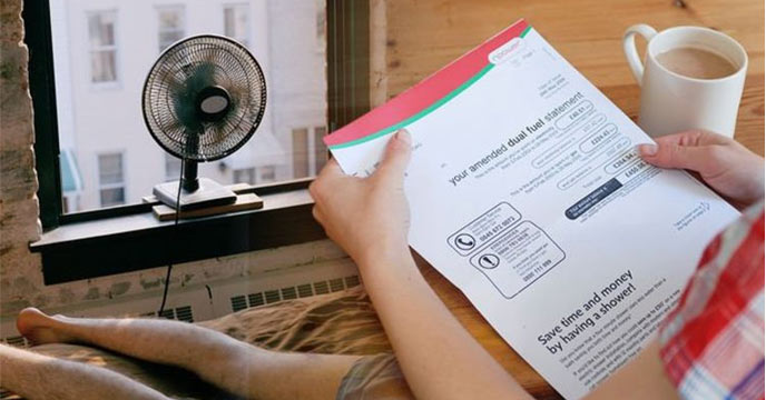 Illustration showing the cost of running a fan with electricity