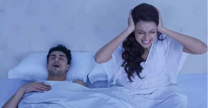 Person snoring while sleeping