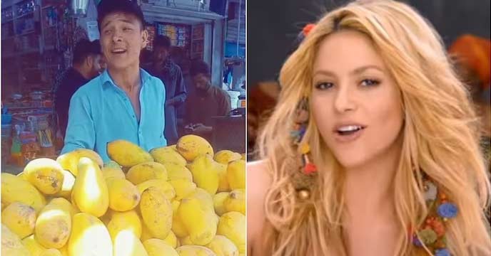 Pakistani mango seller sings his own version of Waka Waka