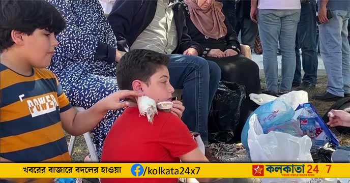 Boy Brings His Beloved Pet Bird to Shelter in Gaza