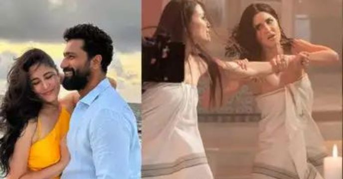 Vicky Kaushal reacts to Katrina's 'towel fight scene