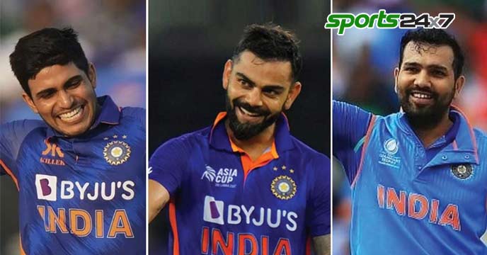 Rohit Sharma, Virat Kohli, and Shubman Gill