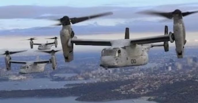 US military V-22 Osprey aircraft crashed