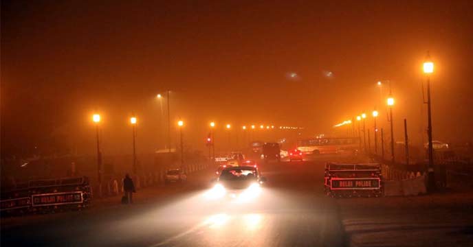 Dense Fog India night