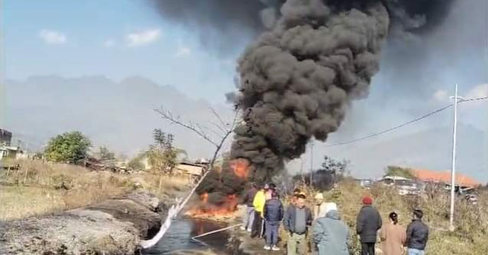 Heavy fuel leak, Manipur