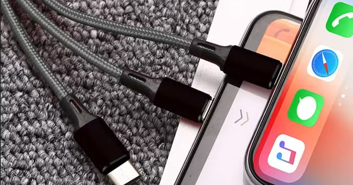 Wecool Nylon Braided 3 in 1 Charging Cable