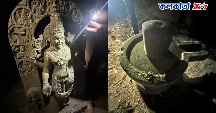 Centuries-Old Vishnu Idol and Shivling Found in Karnataka Riverbed