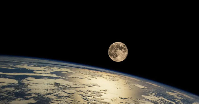 Moon and Earth