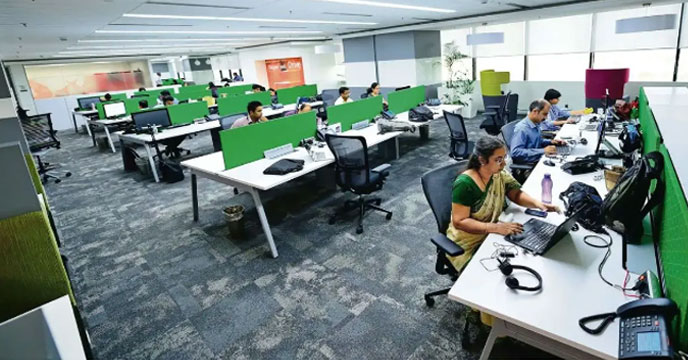 Employees working