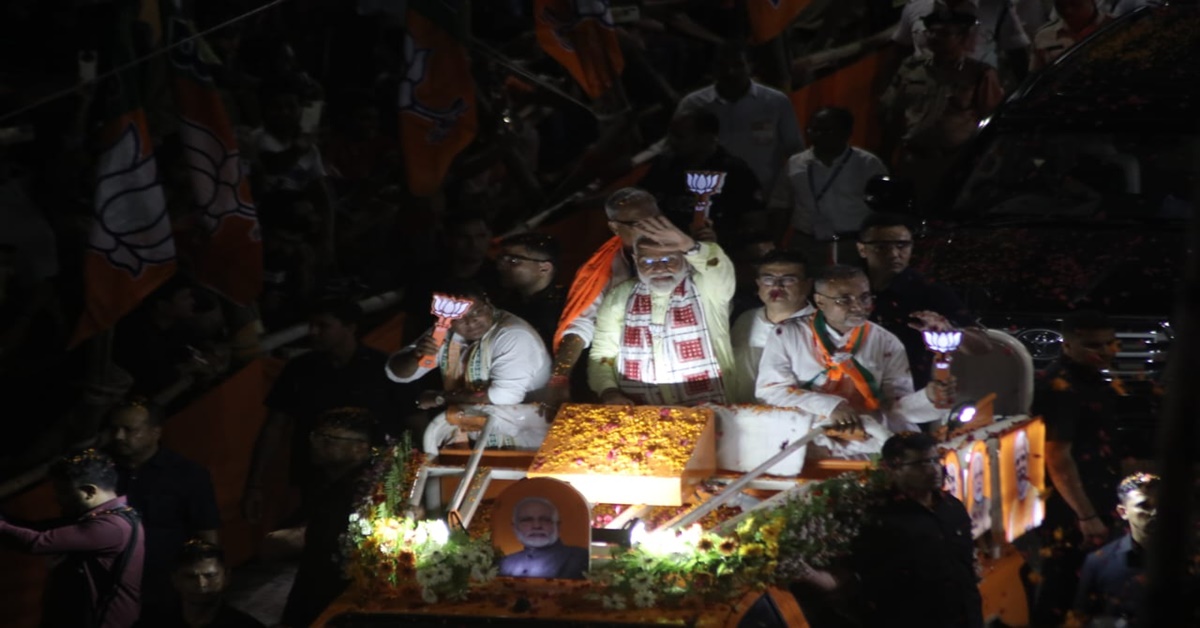 Modis road-show in Kolkata for North Kolkata Lok Sabbha Campaign 2024 Tapas Roy BJP,, উত্তর কলকাতা মোদীর রোড-শো বিজেপি লোকসবা ভোট ২০২৪ তাপস রায়