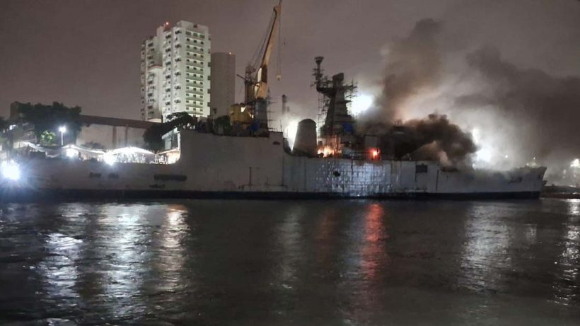 Fire Breaks Out on INS Brahmaputra