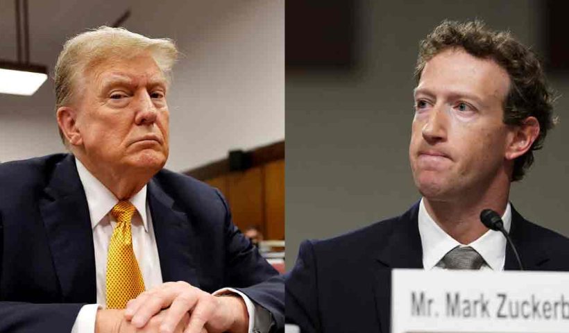 "Donald Trump and Mark Zuckerberg pictured together