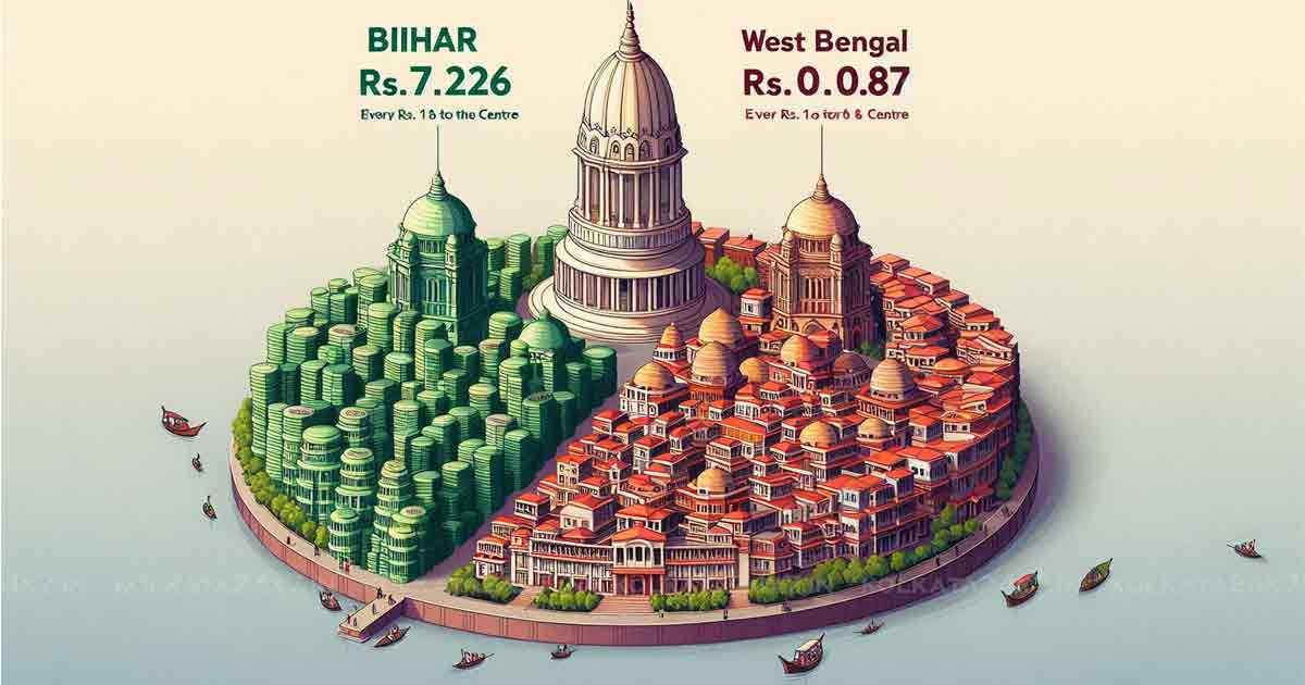 Bihar stands out with a substantial allocation of Rs. 7.26 for every Rs. 1 it contributes to the Centre, in stark contrast to West Bengal, which receives only Rs. 0.87. This significant disparity in central fund allocation raises concerns about the equitable distribution of financial resources among states in India.