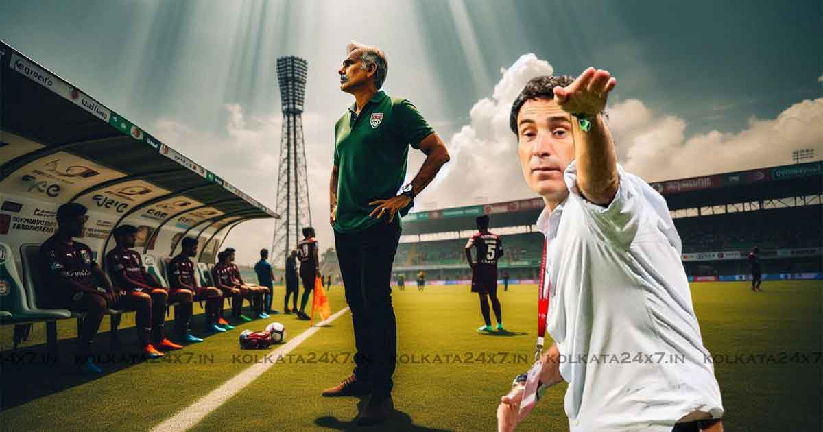 Mohun Bagan SG discussing with coach Jose Molina