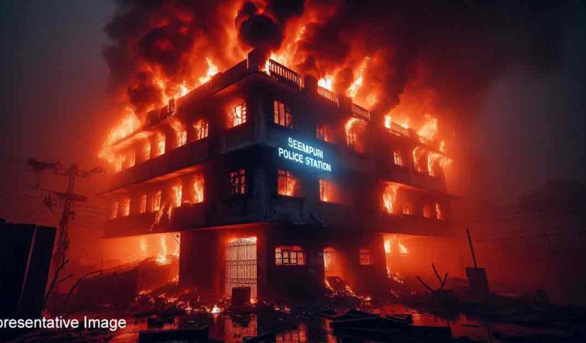 A minor fire has broken out at Seemapuri Police Station in Delhi