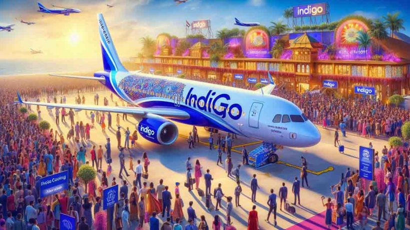 IndiGo airplane prominently displayed, ready for its inaugural direct flight from Kolkata to Phuket