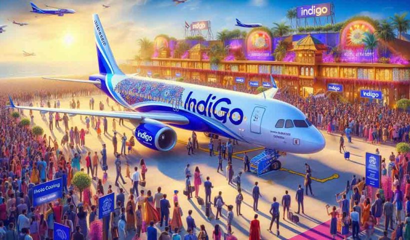 IndiGo airplane prominently displayed, ready for its inaugural direct flight from Kolkata to Phuket
