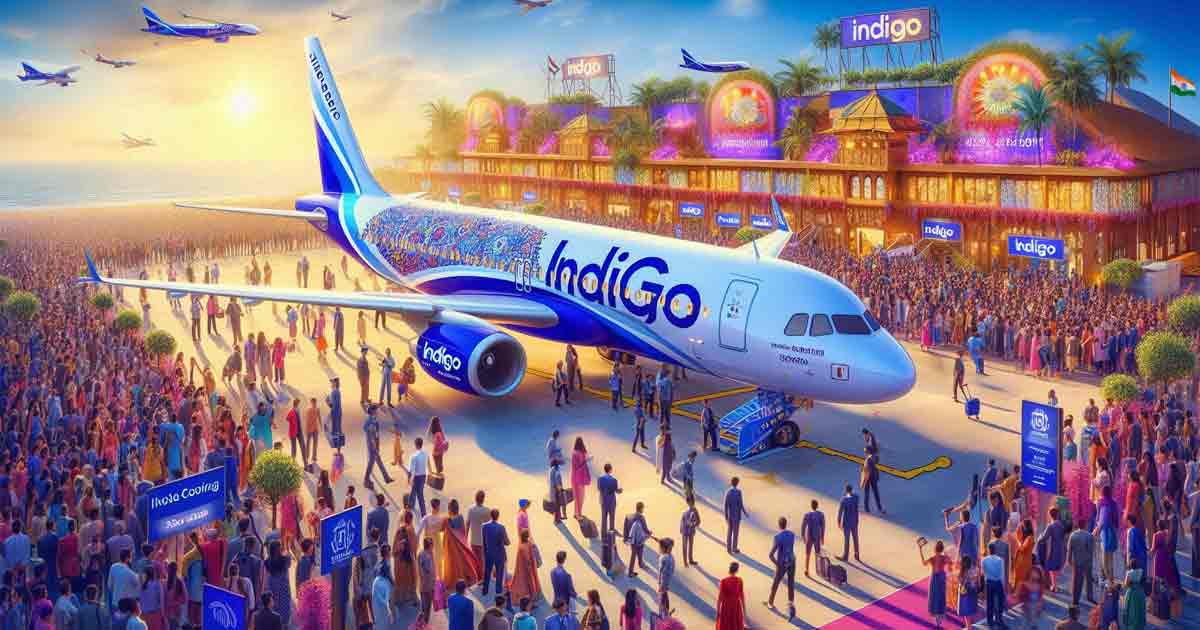 IndiGo airplane prominently displayed, ready for its inaugural direct flight from Kolkata to Phuket